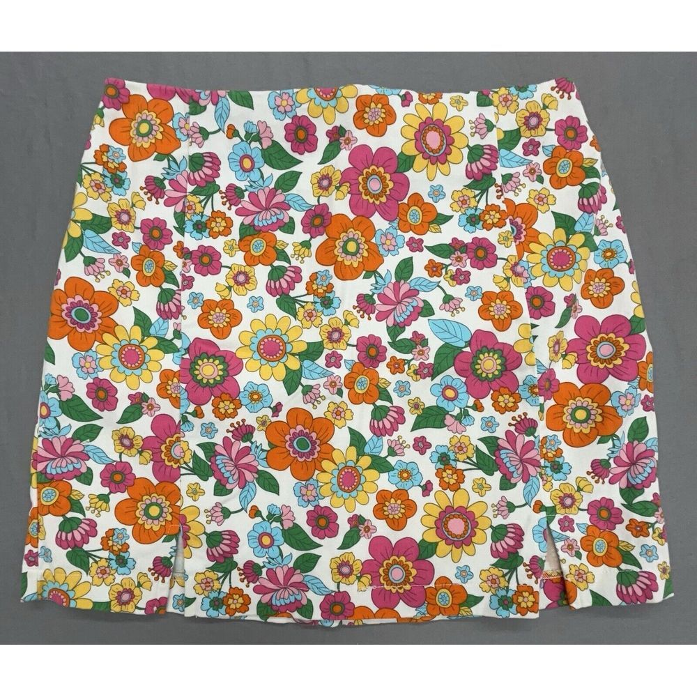 Women Skirt 9 Floral Colorful A‎ Line Mini Stretch Casual Boho Hippie Spring Fun